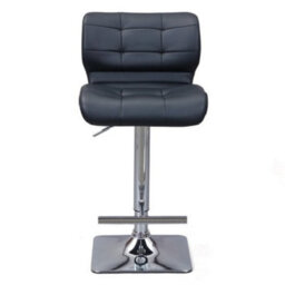 Furniture in Fashion Candid Black Faux Leather Bar Stools With Chrome Base In Pair - thumbnail 4