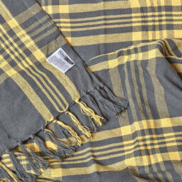 Homescapes Grey & Yellow Tartan Check Sofa And Bed Throw, 150 X 200 Cm - thumbnail 7