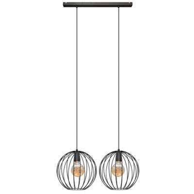 Luminosa Lighting Luminosa Mercure Straight Bar Pendant Ceiling Light Black 70Cm