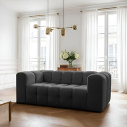 Two Seater Contemporary Sofa Baloo Dark Grey - thumbnail 2