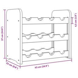 Walplus Wine Rack 43X25X37 Cm Solid Wood Pine - thumbnail 9