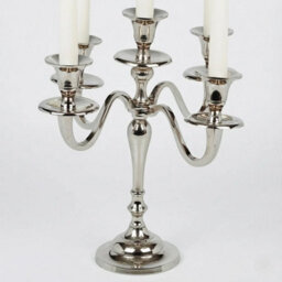 Urbn-Living Urbnliving 5 Arm Silver Metal Candle Holder Stand Vintage Candelabra Centrepiece Home Decor 30Cm - thumbnail 8