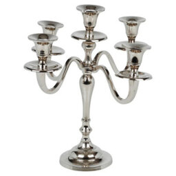 Urbn-Living Urbnliving 5 Arm Silver Metal Candle Holder Stand Vintage Candelabra Centrepiece Home Decor 30Cm - thumbnail 4