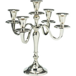 Urbn-Living Urbnliving 5 Arm Silver Metal Candle Holder Stand Vintage Candelabra Centrepiece Home Decor 30Cm - thumbnail 3