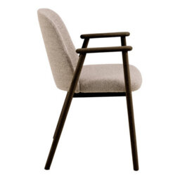 Furniture To Go Leo Dining Chairs With Armrest In Monza Fabric Beige Set Of 2 - thumbnail 3