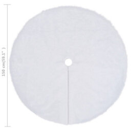 Berkfield Christmas Tree Skirt White 150 Cm Faux - thumbnail 6