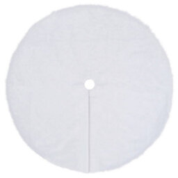 Berkfield Christmas Tree Skirt White 150 Cm Faux - thumbnail 2