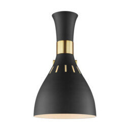 Midnight Black And Burnished Brass Wall Light Sconce With Led E27 Bulb - thumbnail 2