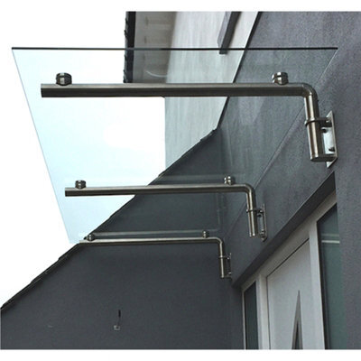 Monstershop Glass Door Canopy & Brackets, 180Cm W, 80Cm D - image 1