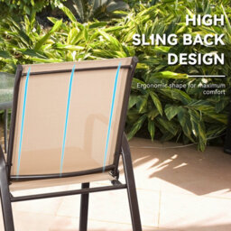 Costway Set Of 2 Patio Chairs Portable High Back Garden Camping Dining Chairs W/ Armrest - thumbnail 5