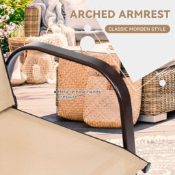 Costway Set Of 2 Patio Chairs Portable High Back Garden Camping Dining Chairs W/ Armrest - thumbnail 6
