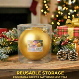 Shatchi 20Cm Dark Gold Mat Christmas Bauble - Premium Bauble & Home Décor Ornament - thumbnail 9