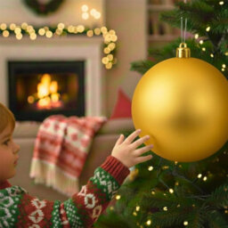 Shatchi 20Cm Dark Gold Mat Christmas Bauble - Premium Bauble & Home Décor Ornament - thumbnail 8