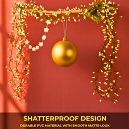 Shatchi 20Cm Dark Gold Mat Christmas Bauble - Premium Bauble & Home Décor Ornament - thumbnail 7
