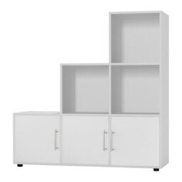 Urbn-Living 6-Cube Step Shelving Unit With Metal Handle Doors - thumbnail 3