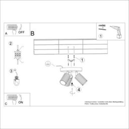 Luminosa Lighting Luminosa Karbon Minimalist Ceiling Spotlight Cluster 3 Light White - thumbnail 7