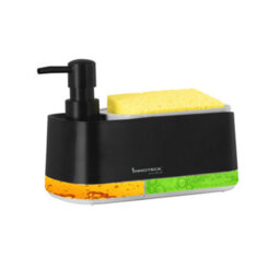 Innoteck Essentials Dual Hand And Dish Soap Dispenser With Sponge Holder - Black - thumbnail 1