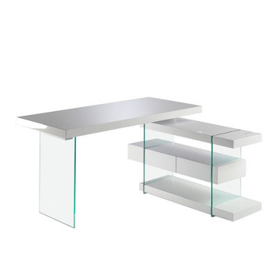 Angel Cerda Stylish White Wood And Glass Desk For Modern Offices - image 1