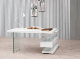 Angel Cerda Stylish White Wood And Glass Desk For Modern Offices - thumbnail 2