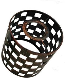 Rustic Red Metal Easy Fit Drum Cage Ceiling Light Shade Hollow Out Lamp Shade For Ceiling Pendant Light - thumbnail 9