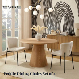 Evre Ivory Linen Dining Chairs Set Of 2 With Metal Frame For Living Room Bedroom, Cafe & Restaurant - thumbnail 9