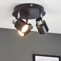 Valuelights Benton Black 3 Way Round Ip44 Bathroom Ceiling Spotlight - thumbnail 5