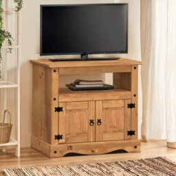 Tv Unit Straight Media Cabinet Stand Mexican Pine By - thumbnail 3