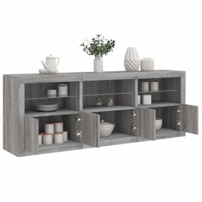 Berkfield Sideboard With Led Lights Grey Sonoma 181.5X37X67 Cm - image 1