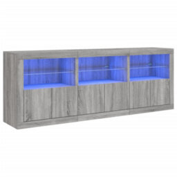 Berkfield Sideboard With Led Lights Grey Sonoma 181.5X37X67 Cm - thumbnail 2