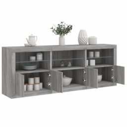 Berkfield Sideboard With Led Lights Grey Sonoma 181.5X37X67 Cm - thumbnail 1