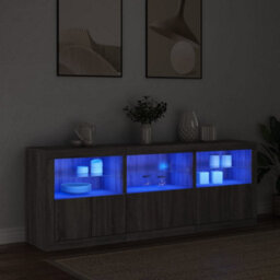 Berkfield Sideboard With Led Lights Grey Sonoma 181.5X37X67 Cm - thumbnail 3