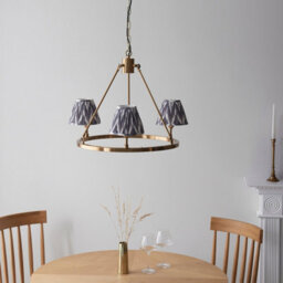 Loops Stylish 2 Pack Hanging Pendant Lights In Brushed Aged Brass With Pearl Grey Shades - thumbnail 3
