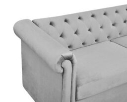 Home Detail Ascot 3-Seater Velvet Chesterfield Sofa With Matching Scatter Cushions, Grey Velvet - thumbnail 5