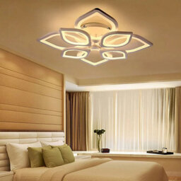72Cm 80W Dimmable Led Floral Ceiling Light With Remote Control White - thumbnail 7