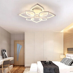 72Cm 80W Dimmable Led Floral Ceiling Light With Remote Control White - thumbnail 6