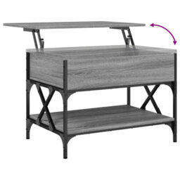 Berkfield Coffee Table Grey Sonoma 70X50X50 Cm Engineered Wood And Metal - thumbnail 8