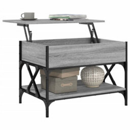 Berkfield Coffee Table Grey Sonoma 70X50X50 Cm Engineered Wood And Metal - thumbnail 4