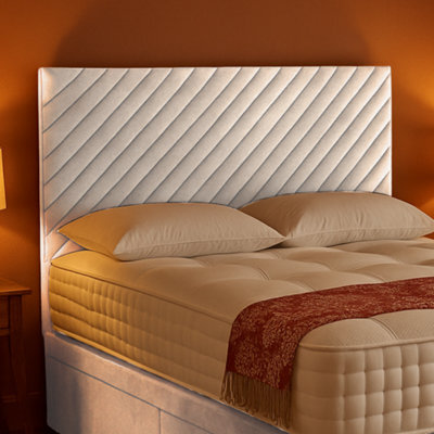 "Urban Textures - Seren Luxury 26"" High Velvet Fabric Upholstered Headboard - White" - image 1