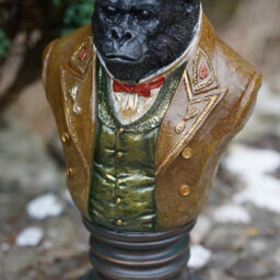 Burgess Gorilla Gentry Bust Resin Sculpture Home Garden Ornament Outdoor Admiral Decoration Monkey Ape Jungle Animal Gift - thumbnail 3