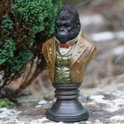 Burgess Gorilla Gentry Bust Resin Sculpture Home Garden Ornament Outdoor Admiral Decoration Monkey Ape Jungle Animal Gift