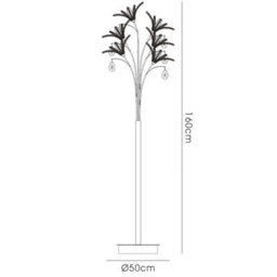 Luminosa Lighting Luminosa Kenzo Floor Lamp 6 Light G4 Polished Chrome/crystal, Not Led/cfl Compatible - thumbnail 5