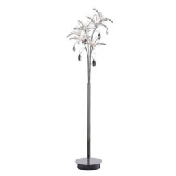Luminosa Lighting Luminosa Kenzo Floor Lamp 6 Light G4 Polished Chrome/crystal, Not Led/cfl Compatible