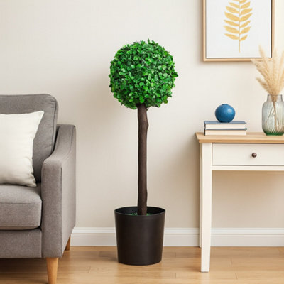 2F Artificial Boxwood Ball Topiary Tree 66Cm In Black Pot - image 1