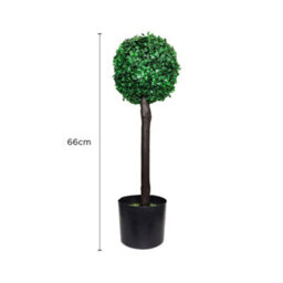 2F Artificial Boxwood Ball Topiary Tree 66Cm In Black Pot - thumbnail 2