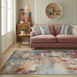 Multicolour Abstract Polyester Soft Modern Bedroom, Livingroom Rug - 120Cm X 180Cm - thumbnail 6