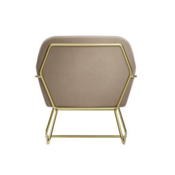 LPD Charles Velvet Beige Armchair Comfortable&relaxed Seating With Brushed Gold Legs - thumbnail 4