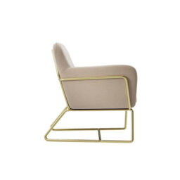 LPD Charles Velvet Beige Armchair Comfortable&relaxed Seating With Brushed Gold Legs - thumbnail 3