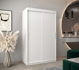 Arte Tokyo Contemporary 2 Sliding Door Wardrobe 5 Shelves 2 Rails White Matt (H)2000mm (W)1200mm (D)620mm - thumbnail 2