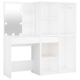 Walplus Led Dressing Table With 2 Cabinets White Engineered Wood - thumbnail 2