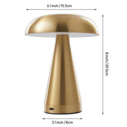 Komore Creative Mushroom Desk Lamp Touch Dimmable 3W Led-Gold - thumbnail 8